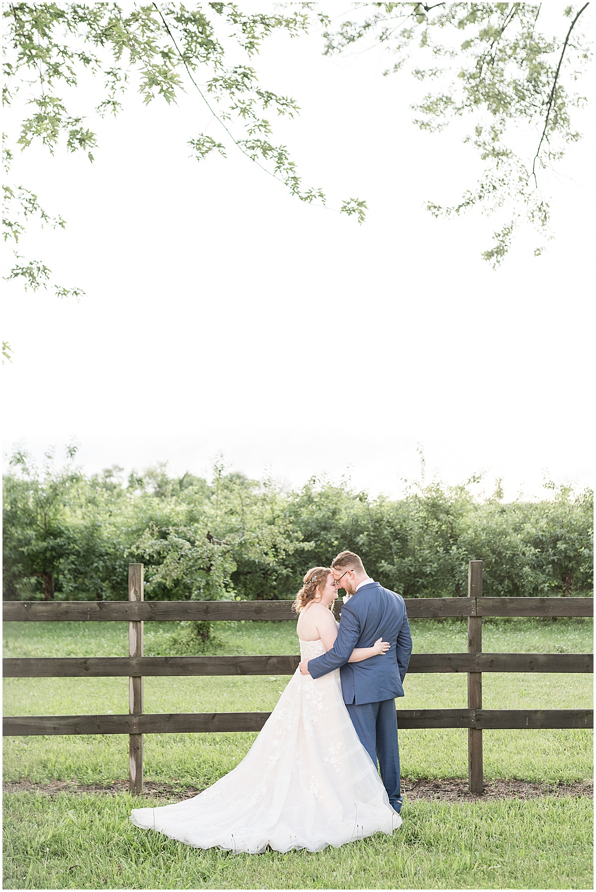 Bride and groom sunset photos at County Line Orchard wedding in Hobart, Indiana