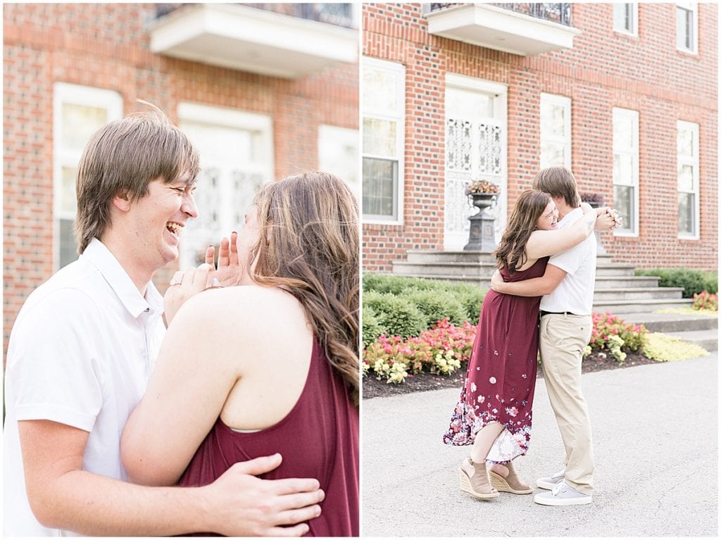 Proposal photos at Coxhall Gardens in Carmel, Indiana