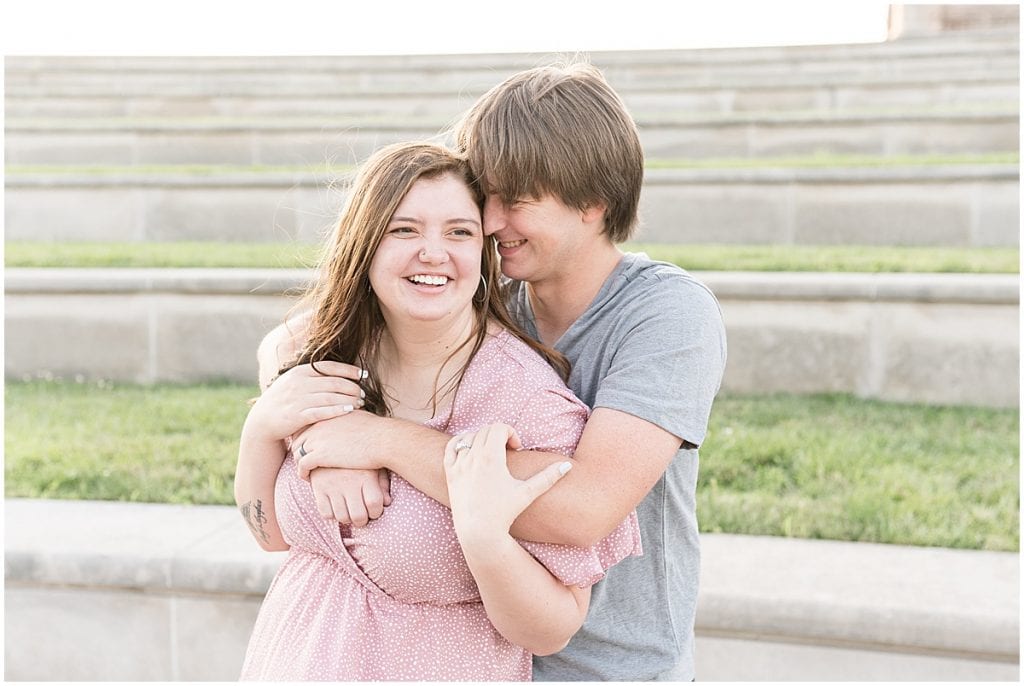 Engagement photos at Coxhall Gardens in Carmel, Indiana
