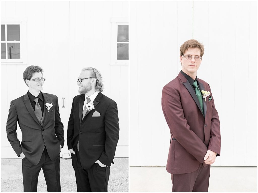 Groom portraits before Exploration Acres wedding in Lafayette, Indiana