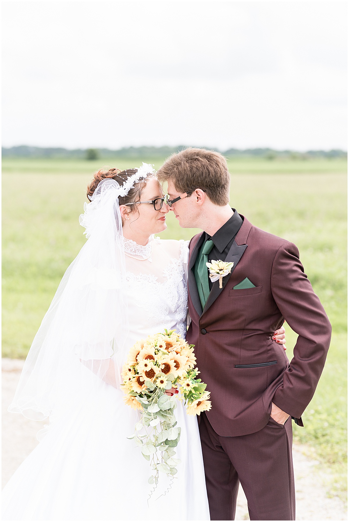 Bride and groom portraits at Exploration Acres wedding in Lafayette, Indiana