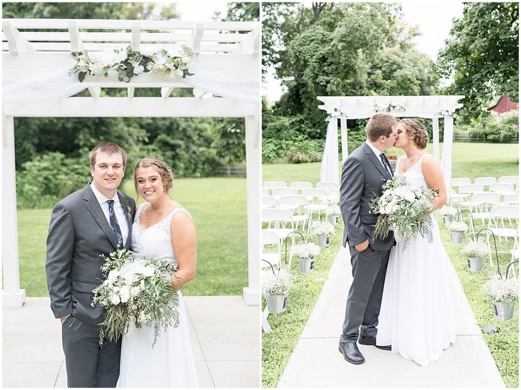 Bride and groom photos at Hawk Point Acres Wedding in Anderson, Indiana