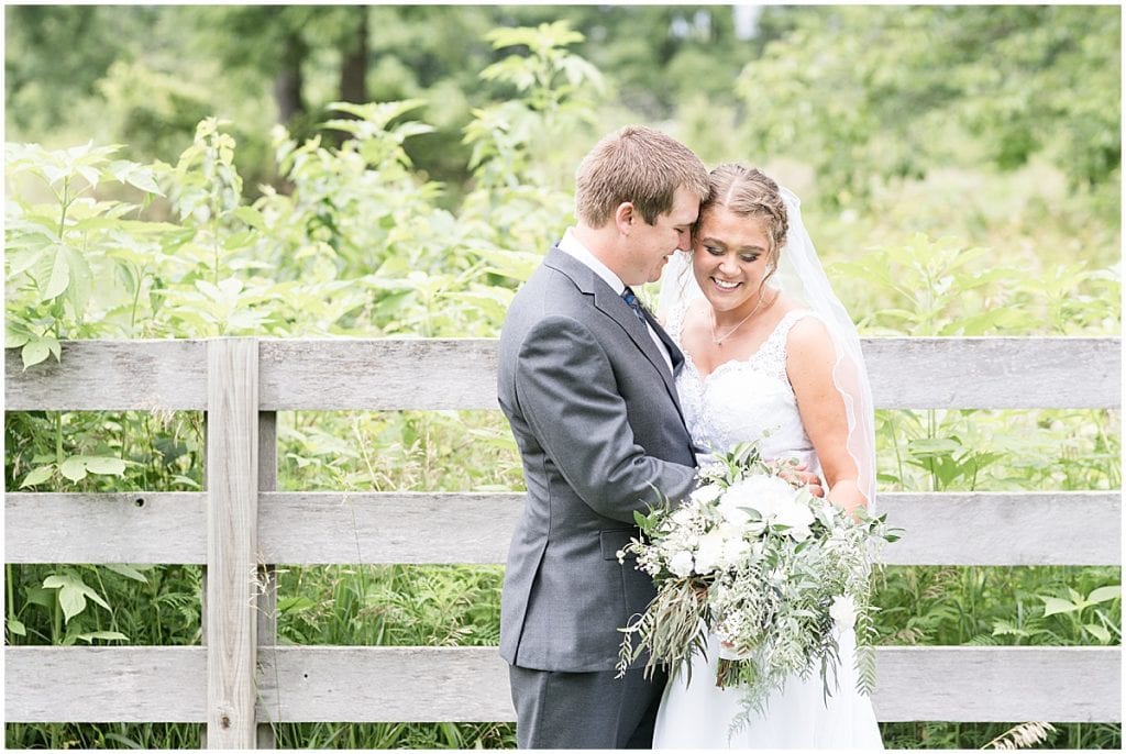 Bride and groom portrait at Hawk Point Acres Wedding in Anderson, Indiana