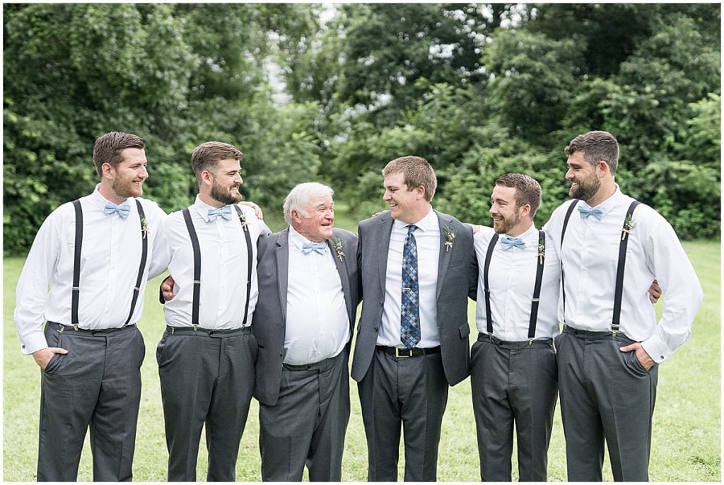 Groomsmen photo at Hawk Point Acres Wedding in Anderson, Indiana