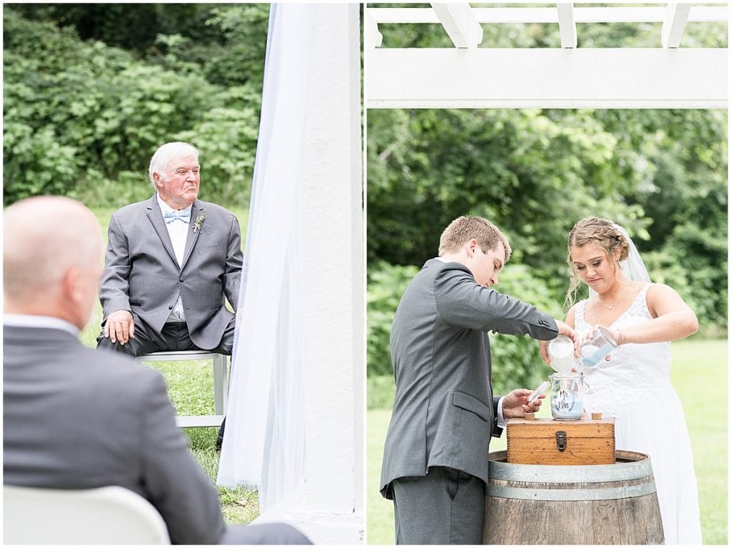 Ceremony photos at Hawk Point Acres Wedding in Anderson, Indiana