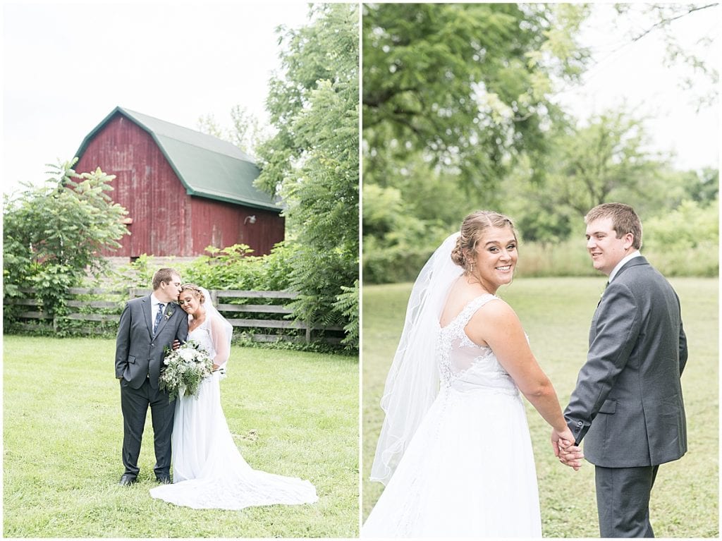 Bride and groom portraits at Hawk Point Acres Wedding in Anderson, Indiana
