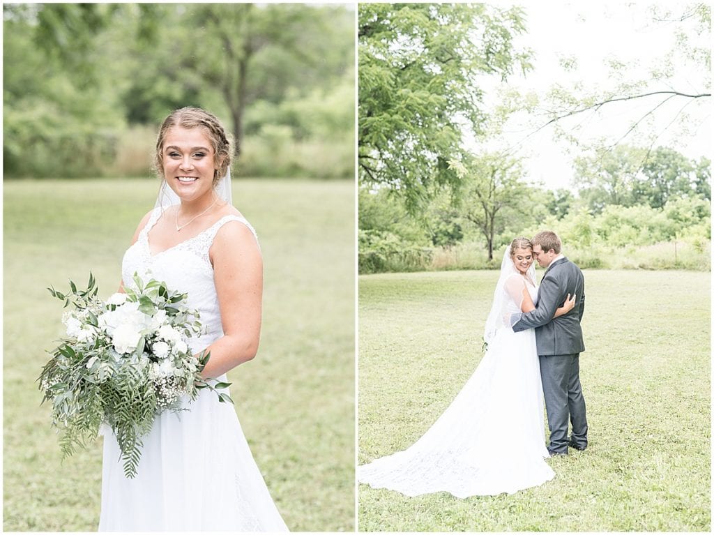 Bride and groom photos at Hawk Point Acres Wedding in Anderson, Indiana