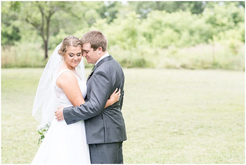Bride and groom portrait at Hawk Point Acres Wedding in Anderson, Indiana