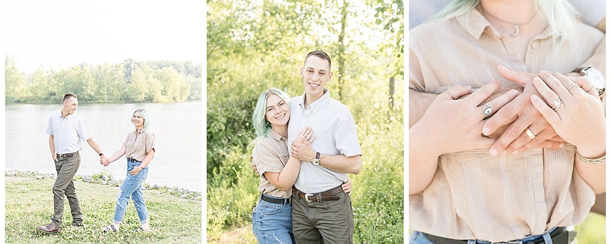 Anniversary photos at Strawtown Koteewi Park in Noblesville, Indiana by Indianapolis wedding photographer Victoria Rayburn