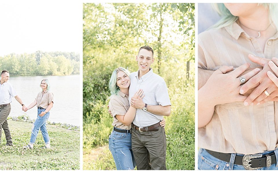 Anniversary photos at Strawtown Koteewi Park in Noblesville, Indiana by Indianapolis wedding photographer Victoria Rayburn