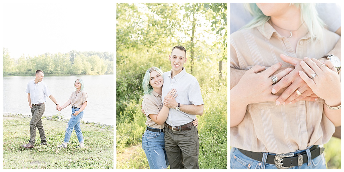 Anniversary photos at Strawtown Koteewi Park in Noblesville, Indiana by Indianapolis wedding photographer Victoria Rayburn