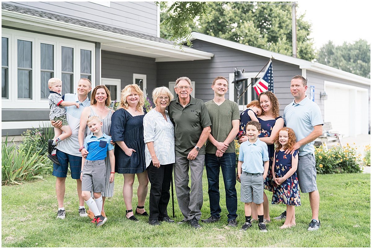 Extended family photos on the farm in Remington, Indiana