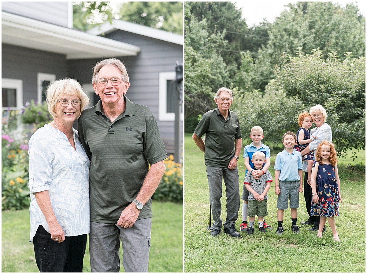 Extended family photos on the farm in Remington, Indiana