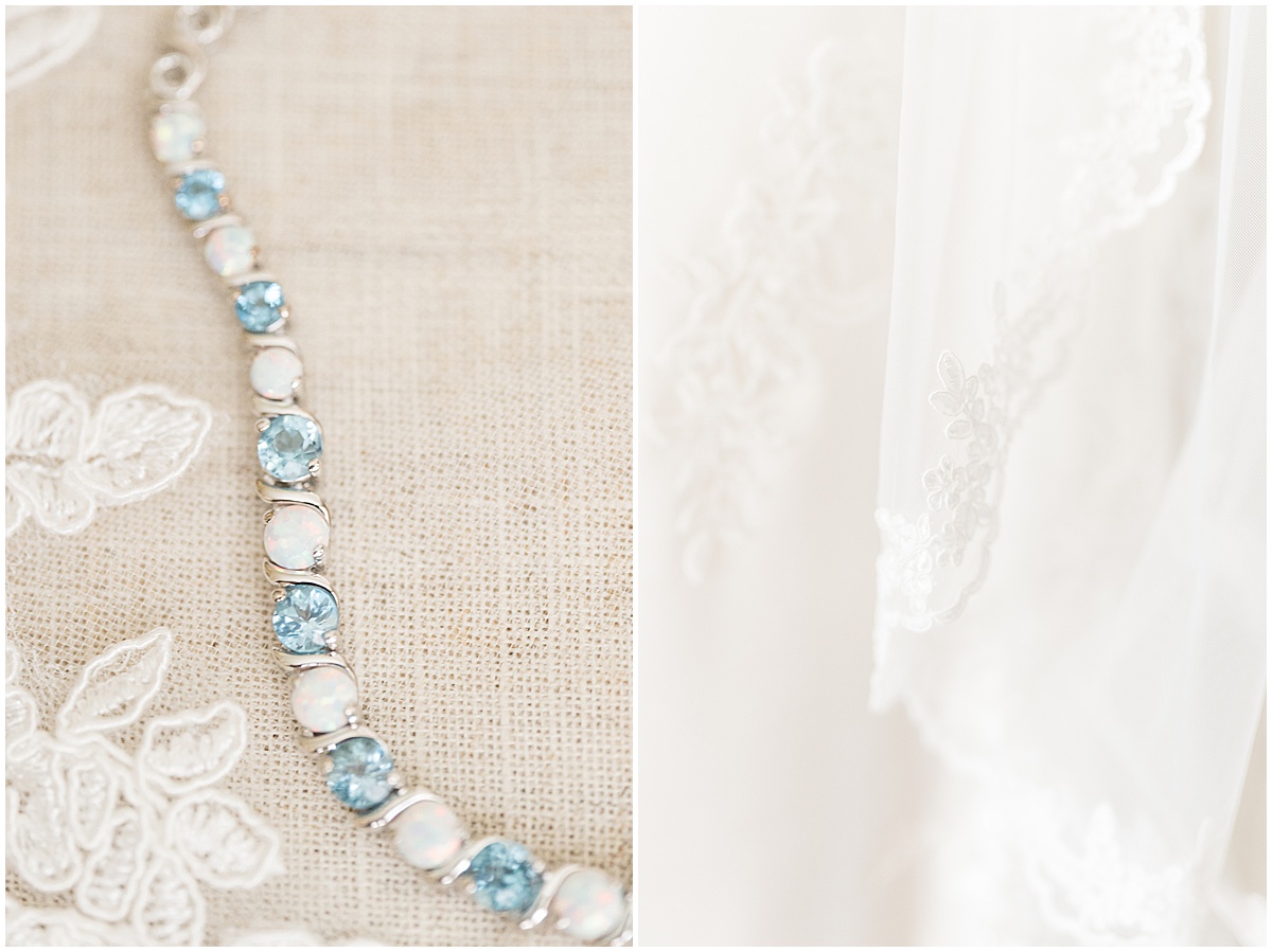 Bridal details for River Glen Country Club wedding in Fishers, Indiana