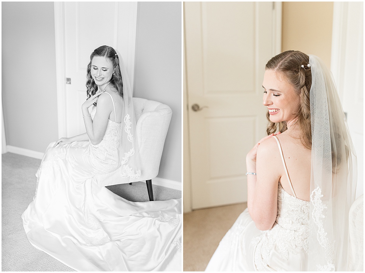 Bride portraits before River Glen Country Club wedding in Fishers, Indiana