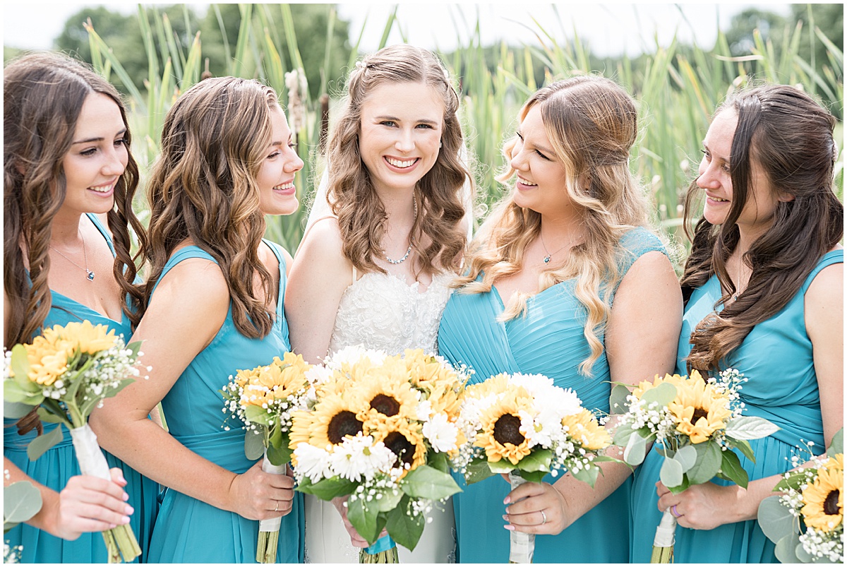 Bridal party portraits at River Glen Country Club wedding in Fishers, Indiana