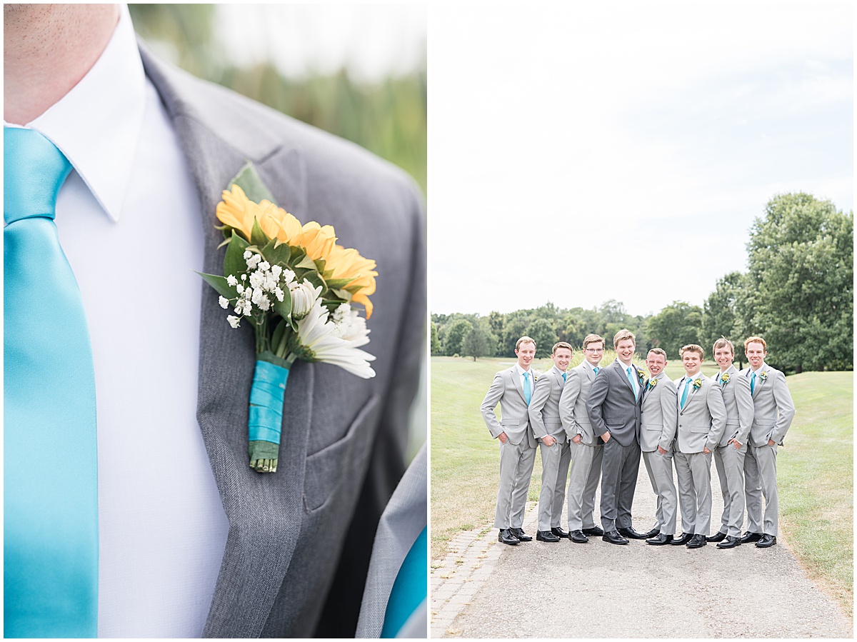 Bridal party portraits at River Glen Country Club wedding in Fishers, Indiana