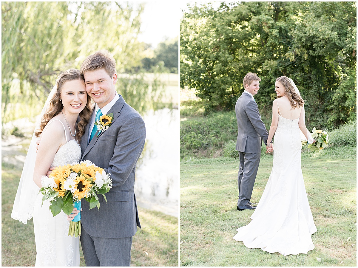 Bride and groom just married photos after River Glen Country Club wedding in Fishers, Indiana