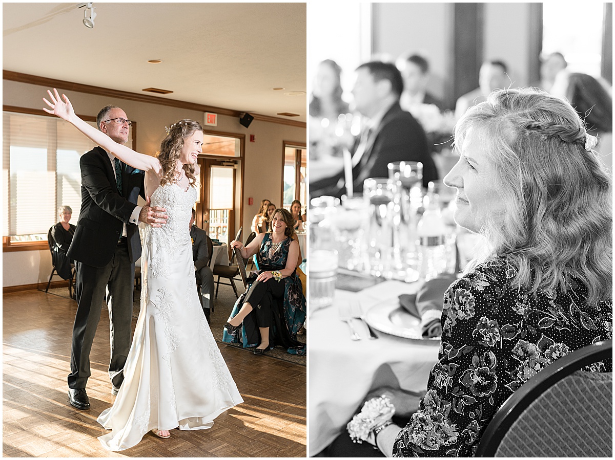 Father of the bride dance at River Glen Country Club wedding in Fishers, Indiana