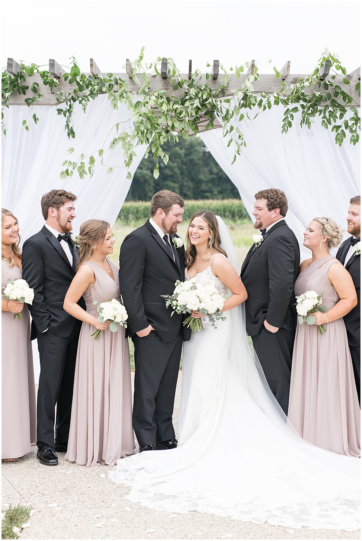 Wedding party photos after New Journey Farms wedding in Lafayette, Indiana by Victoria Rayburn Photography