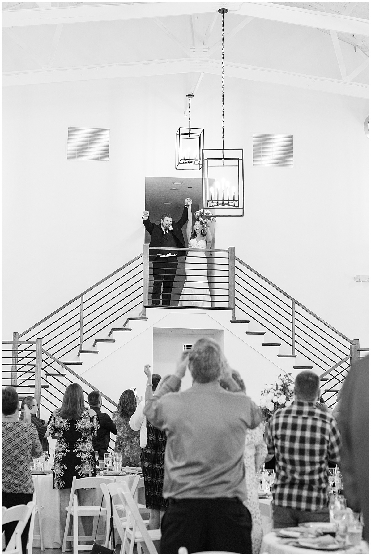 Grand entrance at New Journey Farms wedding reception in Lafayette, Indiana by Victoria Rayburn Photography