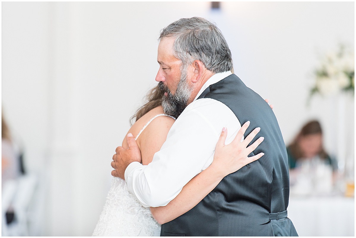 Father daughter dance at New Journey Farms wedding reception in Lafayette, Indiana by Victoria Rayburn Photography