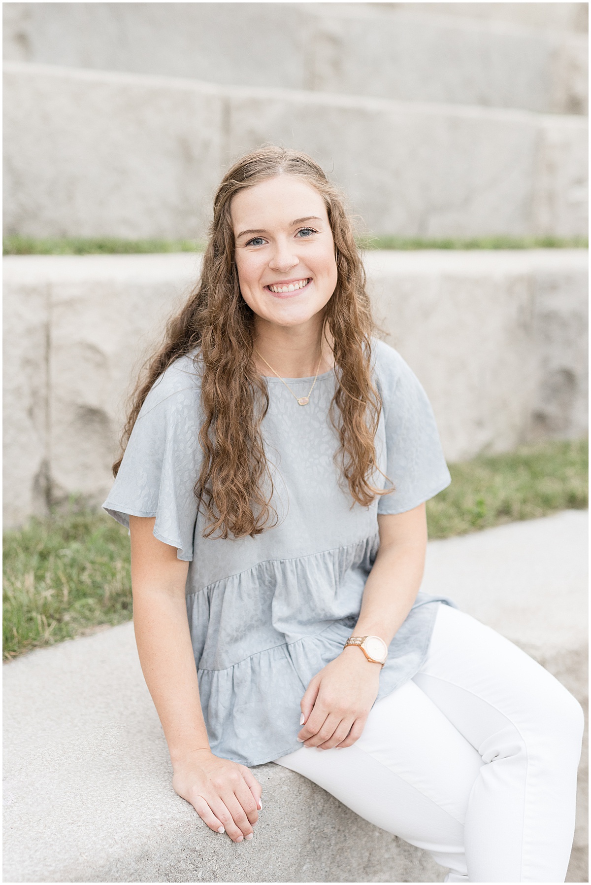 Shelby Schambach—a senior photographer herself—decided to take her senior photos at Newfields in Indianapolis