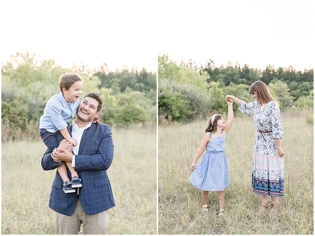 Family photos at Fairfield Lakes Park in Lafayette, Indiana