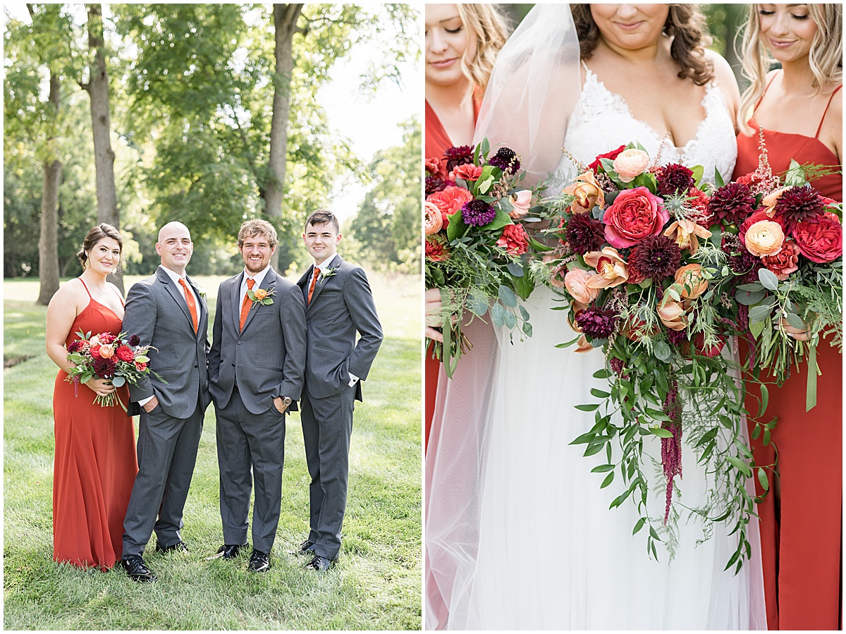 Bridal party photos at outdoor private property wedding in Frankfort, Indiana by Victoria Rayburn Photography