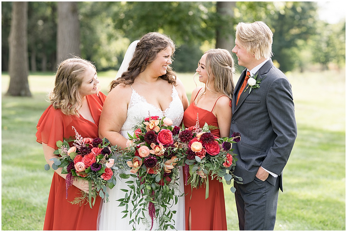 Bridal party photos at outdoor private property wedding in Frankfort, Indiana by Victoria Rayburn Photography