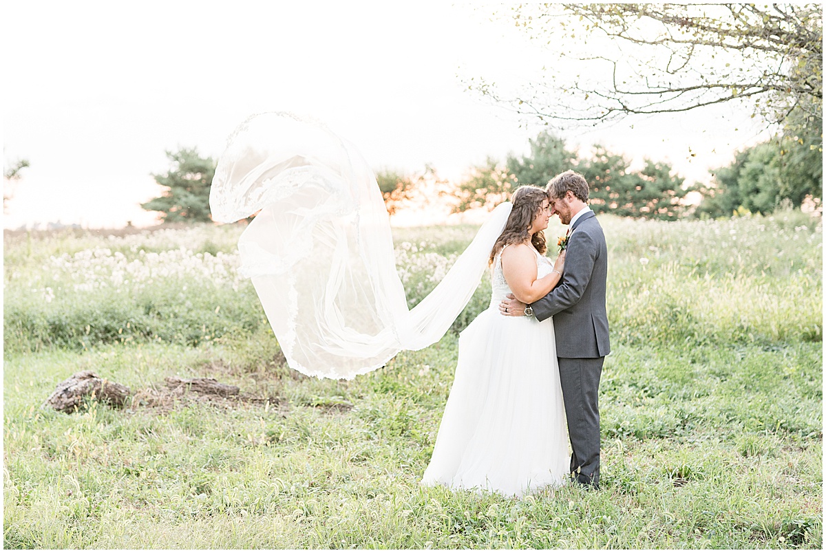 Sunset photos after outdoor private property wedding in Frankfort, Indiana by Victoria Rayburn Photography