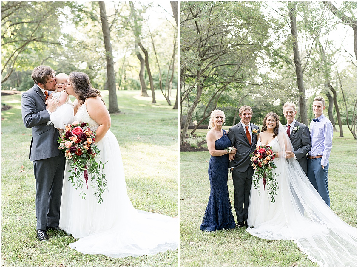 Family photos at outdoor private property wedding in Frankfort, Indiana by Victoria Rayburn Photography