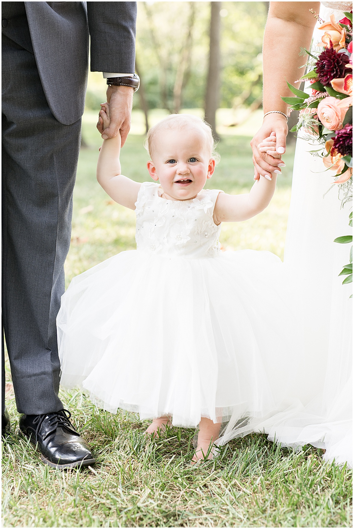 Flower girl at outdoor private property wedding in Frankfort, Indiana by Victoria Rayburn Photography