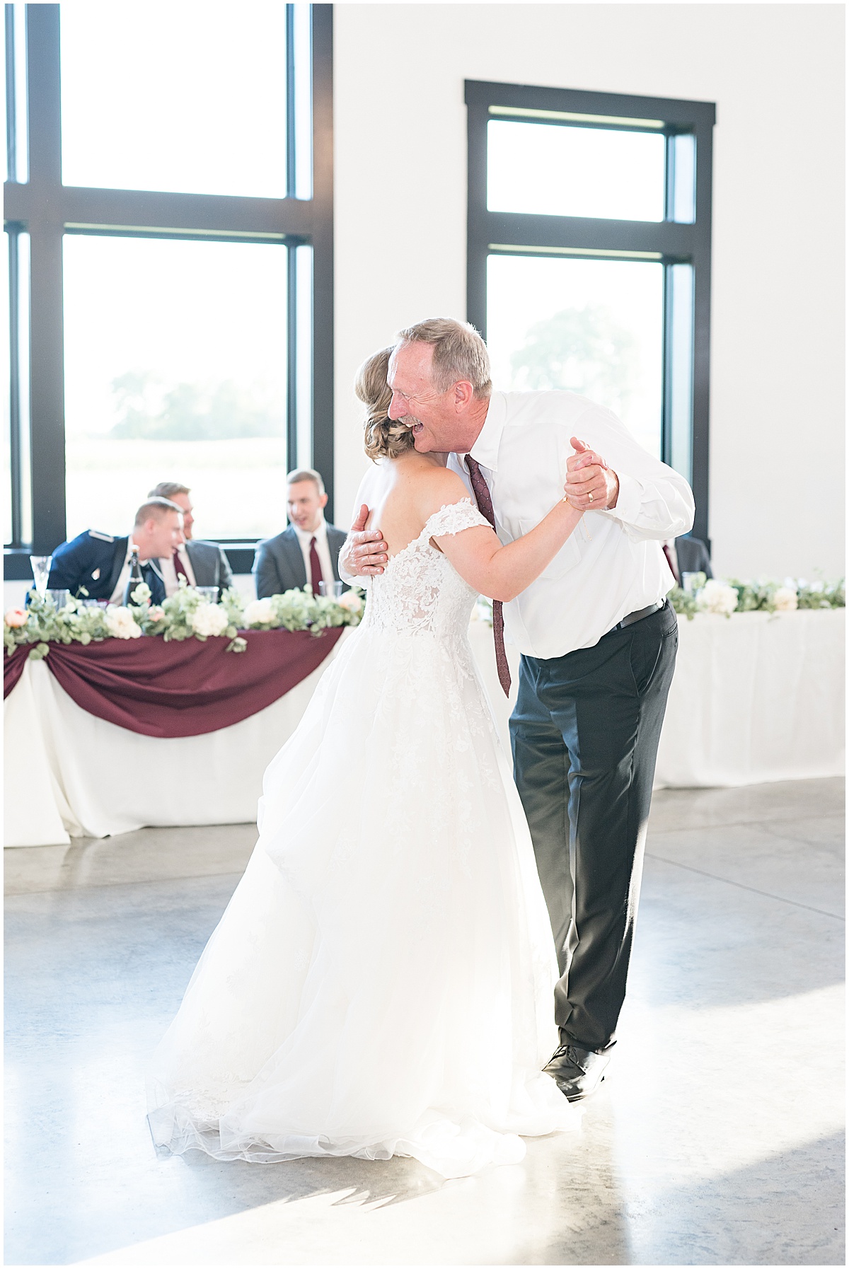 Dancing at wedding reception at New Journey Farms in Lafayette, Indiana