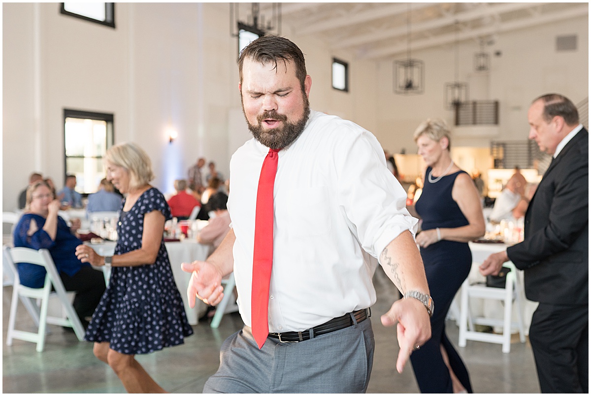 Dancing at wedding reception at New Journey Farms in Lafayette, Indiana