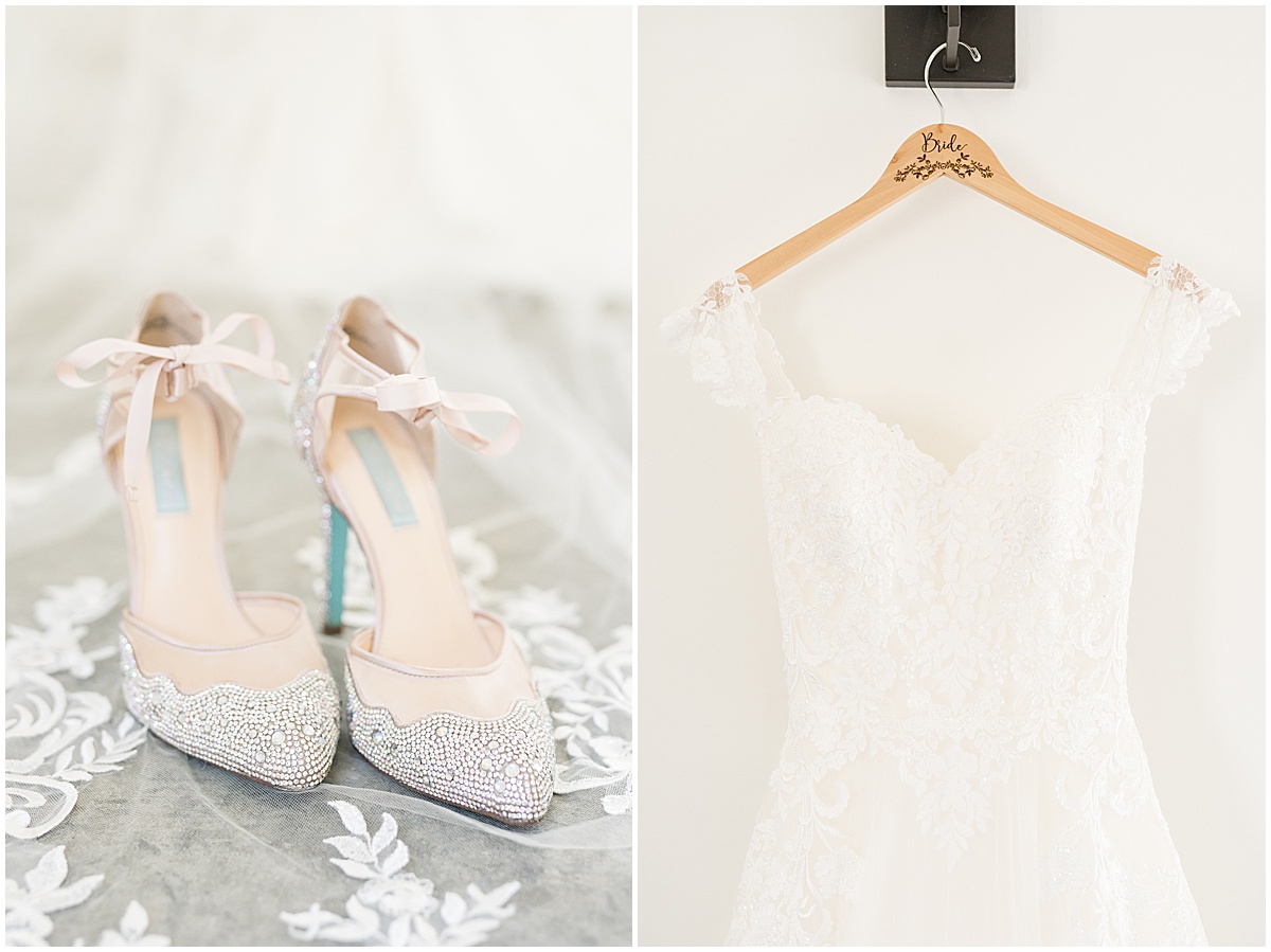 Bridal details for wedding reception at New Journey Farms in Lafayette, Indiana