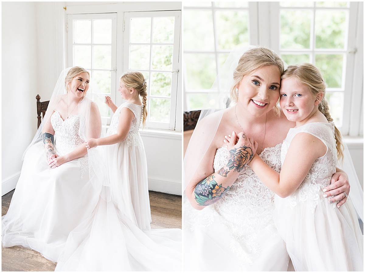 Bride getting ready for Fowler House Mansion wedding in Lafayette, Indiana by Victoria Rayburn Photography