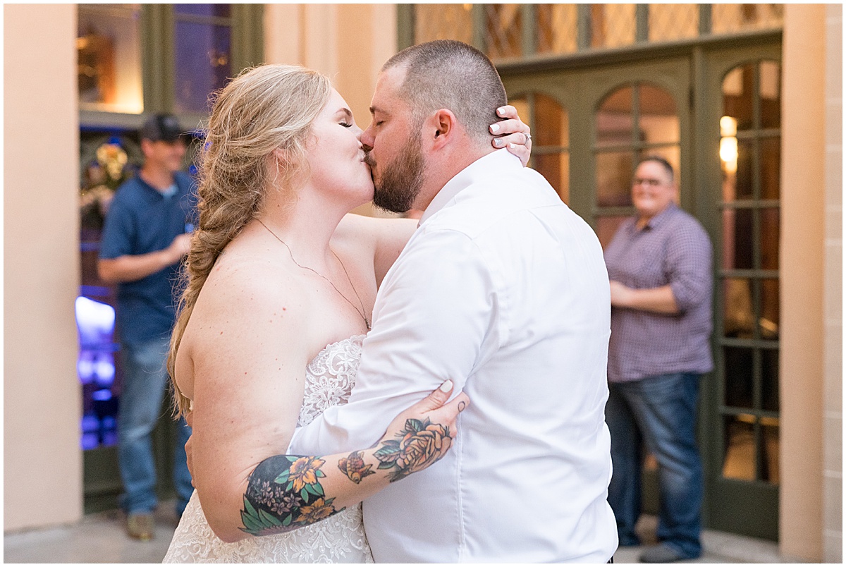 First dance at Fowler House Mansion wedding in Lafayette, Indiana by Victoria Rayburn Photography