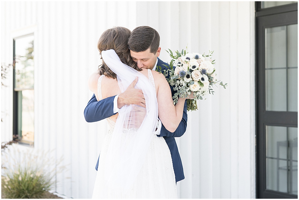 First look at wedding at The Sixpence in Whitestown, Indiana by Indianapolis wedding photographer Victoria Rayburn