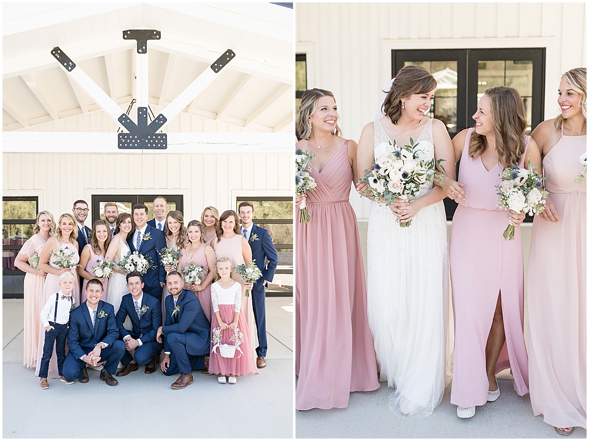 Bridal party photos for wedding at The Sixpence in Whitestown, Indiana by Indianapolis wedding photographer Victoria Rayburn
