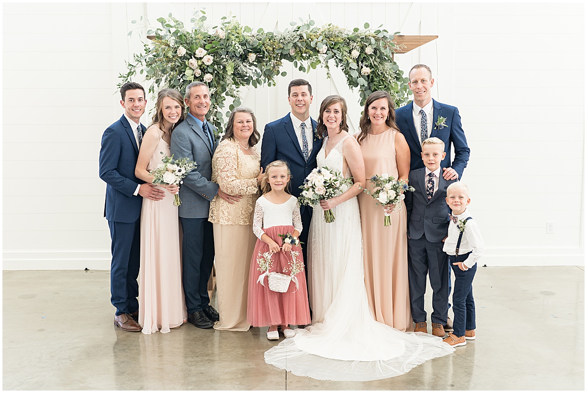 Family photos at wedding at The Sixpence in Whitestown, Indiana by Indianapolis wedding photographer Victoria Rayburn