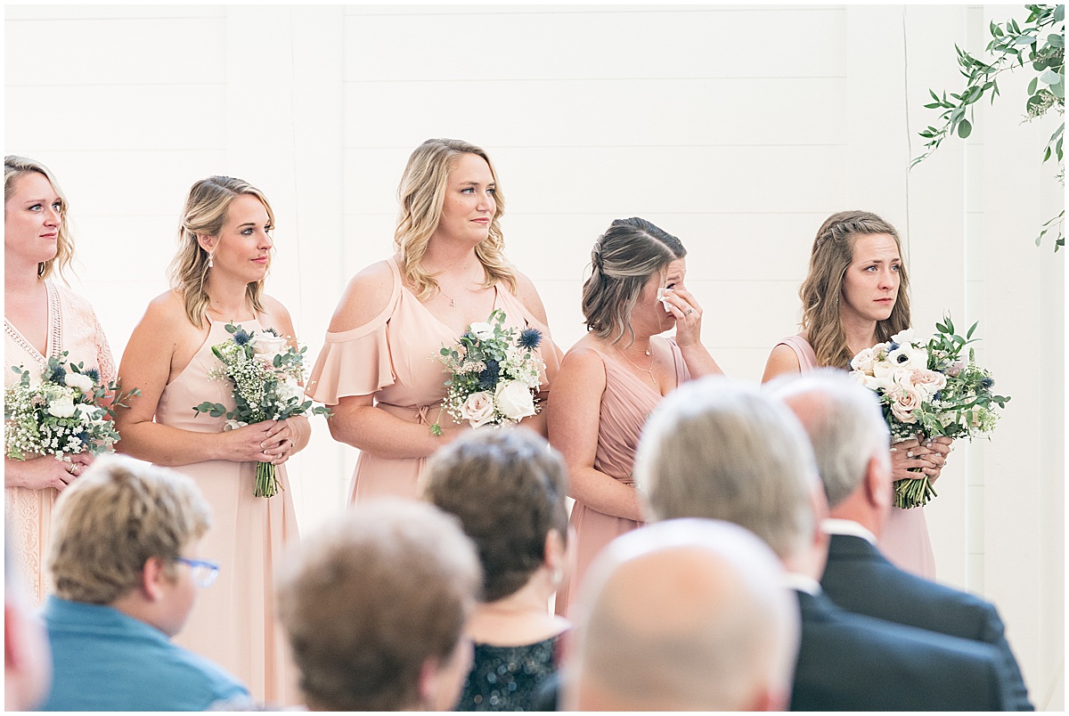 Ceremony of wedding at The Sixpence in Whitestown, Indiana by Indianapolis wedding photographer Victoria Rayburn