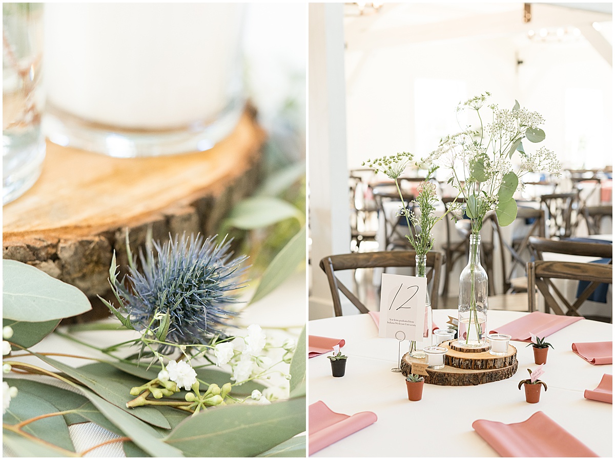 Reception details of wedding at The Sixpence in Whitestown, Indiana by Indianapolis wedding photographer Victoria Rayburn