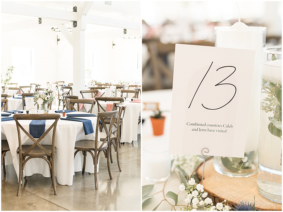 Reception details of wedding at The Sixpence in Whitestown, Indiana by Indianapolis wedding photographer Victoria Rayburn