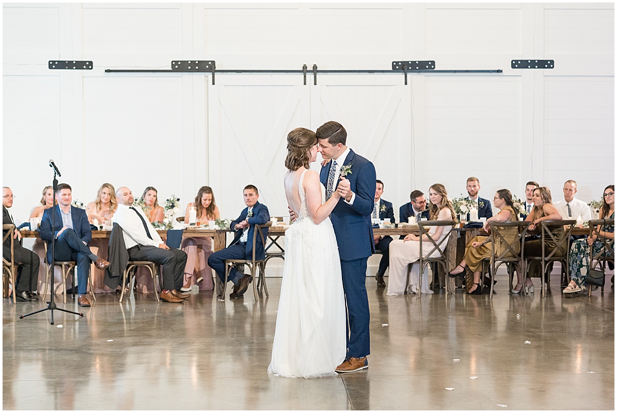 Reception of wedding at The Sixpence in Whitestown, Indiana by Indianapolis wedding photographer Victoria Rayburn