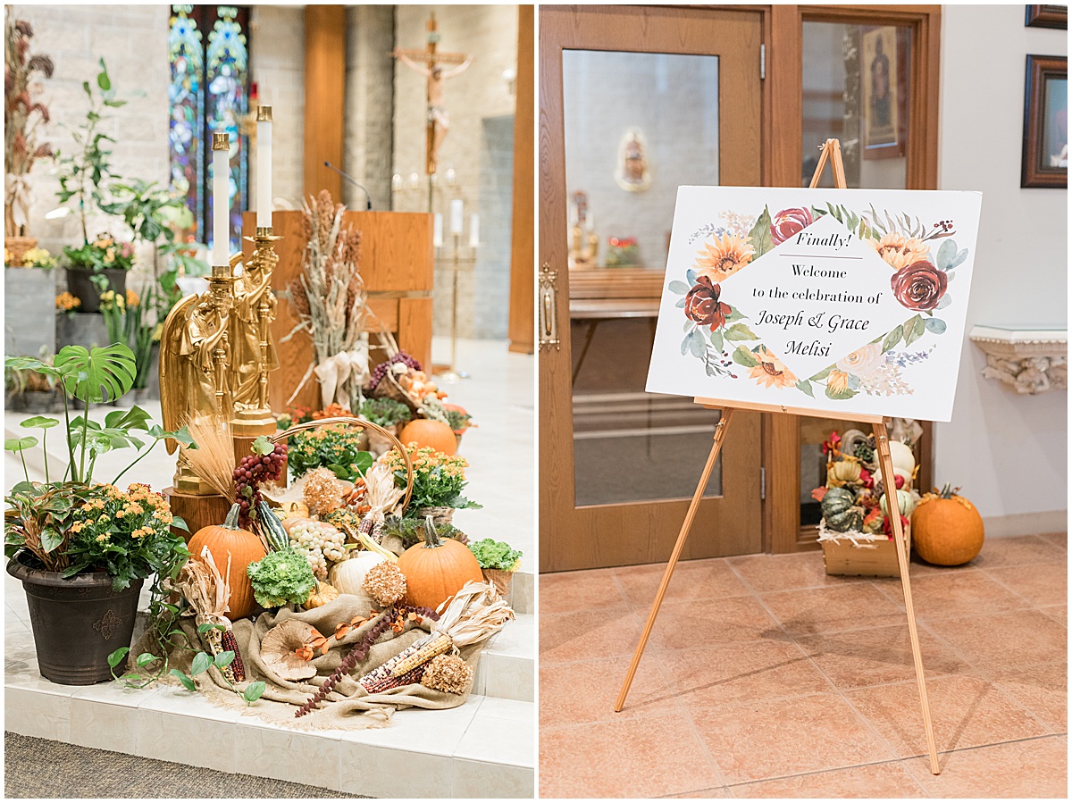 Ceremony details at Our Lady of Mercy Catholic Church in Naperville, Illinois