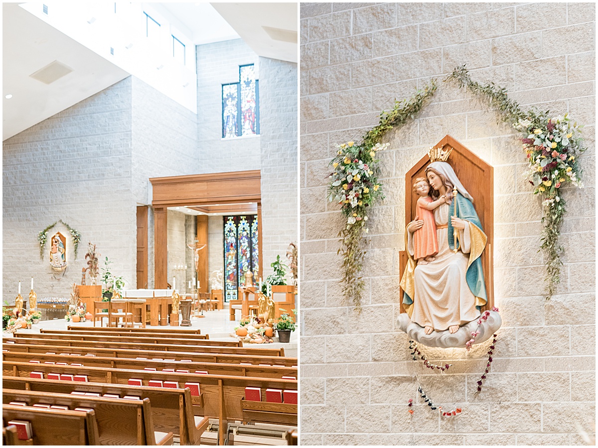 Ceremony details at Our Lady of Mercy Catholic Church in Naperville, Illinois