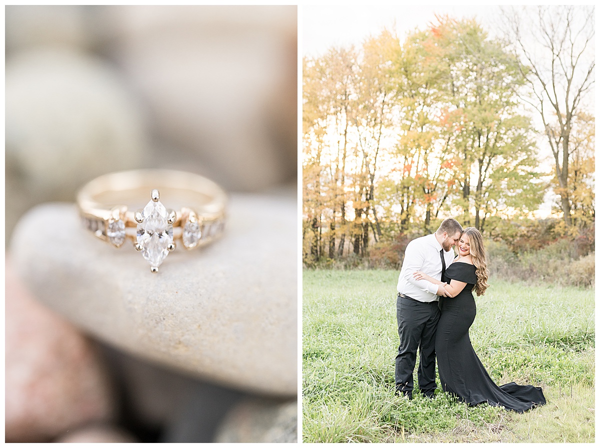 Formal fall engagement photos in Amboy, Indiana by Lafayette, Indiana wedding photographer Victoria Rayburn Photography
