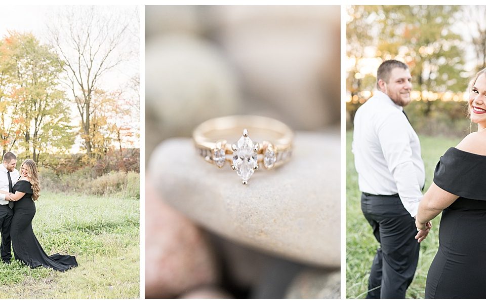 Formal fall engagement photos in Amboy, Indiana by Lafayette, Indiana wedding photographer Victoria Rayburn Photography
