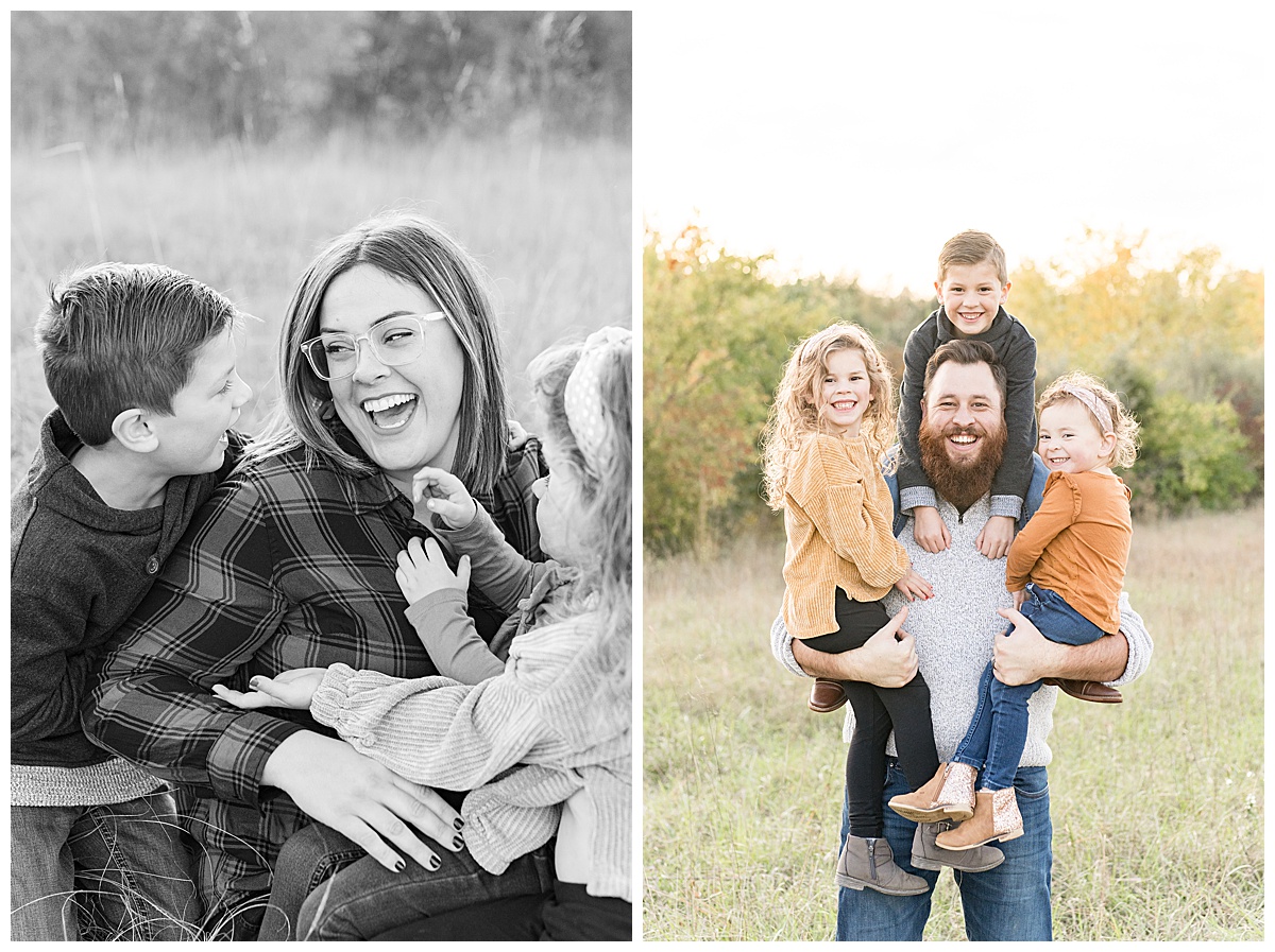 Fall family photos at Fairfield Lakes Park in Lafayette, Indiana